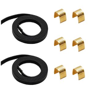 3D Printer 5 Meters GT2 Timing Belt and 10pcs Copper Buckles for Neptune 4 Plus/ 4 Max/Ender 3/Ender 5/CR-10/10S/Anycubic Kobra Max/Anet A8, 3D Printer Accessories Parts with 2mm Pitch and 6mm Wide