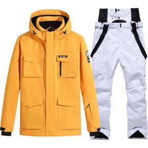 Men's Ski Jacket and Pants Set Waterproof Snowsuit Windproof Snow Suit Winter Outdoor Ski Suit