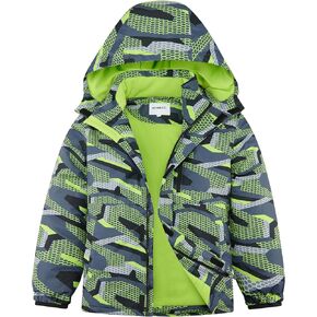 سترة تزلج شتوية مضادة للماء للأولاد، معطف ثلج دافئ مبطن بالصوف مع غطاء رأس قابل للفصل in Kuwait