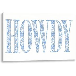 How Lucky Are We Print Wall Art, Trendy Grandmillennial Song Lyrics Art Canvas Wall Decor, Retro Blue Floral Aesthetic Positive Affirming Quote Poster for Apartment Bedroom Dorm 8x12inch Unframed