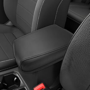 SXCY for 2024 VW Taos/Tiguan Armrest Cover for Volkswagen Taos/Tiguan 2024 Accessories 2022-2024 Taos/2018-2024 Tiguan Center Console Cover 2024 Taos Middle Console Cover (Black Leather Cover)