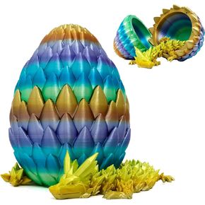 3D Printed Dragon Easter Egg Surprise Mystery Dragon Egg Crystal Dragon Toy Articulated Dragon Home Desk Decor Dragon Decoration Easter Basket Stuffers