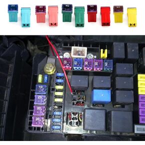 10PCS Jcase Fuse Assortment Automotive Low Profile Box Shaped Micro Cartridge Fuses Kit, 20A/30A/40A/50A/60A Mini Fuse Kit, Car Fuses Assortment Kit Universal for Cars Trucks SUVs (Short) in Kuwait