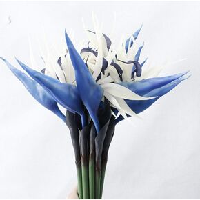 Large Bird of Paradise 32 Inch Permanent Flower,UV Resistant No Fade Flower Part is Made of Soft Rubber PU,Artificial Flower Plants for Home Office 2 Pcs (Orange red)