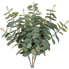 Oairse Artificial Eucalyptus Leaves Stems 31.5" Tall Fake Eucalyptus Leaves Spray Silk Greenery Stems 3 Pcs Faux Eucalyptus Branches for Vases Wedding Centerpiece Flower Arrangement