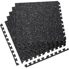 0.5" Thick 24 Sq Ft Gym Floor Exercise Mat, RAINHOL 6 PCS EVA Foam Rubber Gym Flooring for Home Gym, Interlocking Puzzle Protective Tiles Workout Floor Equipment Mats for Gym and Garage, 24x24 inch