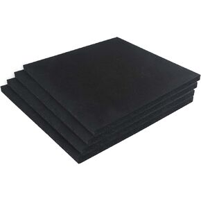 Heavy Duty Exercise Equipment Rubber Mat Flooring for Gym or Garage Gym,0.6 inch Thick,4 Pack 19.67"x19.67" Rubber Exercise Workout Equipment Ground Mat,10.76 Sq Ft (0.6 Inch)