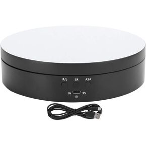 Rotating Display Stand, 3 Speeds Electric Turntable Stand 360 Degree Turntable Rotating Stand with USB Charging for Video Shooting Watch Anime Figures Jewelry Display(White)