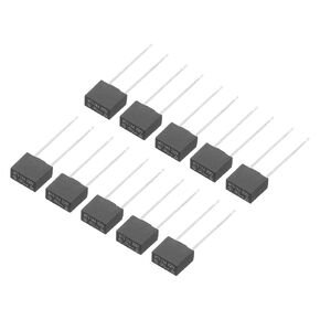 uxcell 10Pcs DIP Mounted Miniature Square Slow Blow Micro Fuse for Electronic Parts PCB LCD Repair, T250mA 250mA 250V, Black