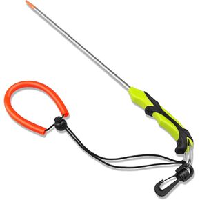 Scuba Diving Stick with Rubber Handle, 14'' Aluminium Alloy Lobster Tickle Stick Pointer Rod with Measurement, Lanyard and Spring Clip for Underwater Shaker Noise Maker Snorkeling