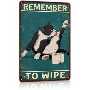 Vintage Bathroom Signs Decor Bathroom Pictures Wall Decor Cat Decor Metal Wall Art