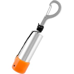 QWORK Scuba Diving Underwater Shaker with Clip, Non-Corrosive Metal Rattle Stick, Compact Safety Signal Bell for Scuba Gear Accessories - Includes Protective Quiet Cover for Marine Life Conservation