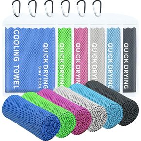6 Pack Cooling Towel (40"x12"),Cooling Towels for Neck and Face,Cooling Cloth for Extreme Heat for Hot Weather,Cooling Wrap Products Cold Towels,Keep Cooling Rags,Chill Pal Cooling Summer Towel