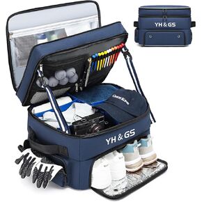 Golf Trunk Organizer, 3 Layer Golf Accessories for Men, 2 Pair Shoes Separate Ventilated Compartment Golf Organizer for Car, Balls, Clothes, Gloves, Accessories Golf Gifts