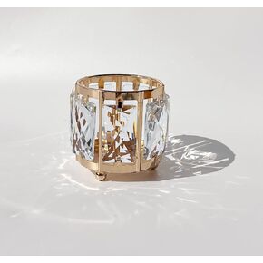 6ps Tabletop Tealight Crystal Candle holders3.5''x3.5'' Class Votive Holder Home Decoration,Table centerpieces and Wedding Decor,Gorgeous Gift,Tabletop/Centerpiece Votive Holder (Gold 6ps)