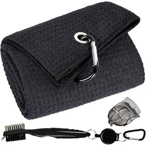 for Golf Accessories Kit, Golf Club Cleaning Kit, Microfiber Waffle Pattern Golf Towel with Clip, Golf Club Brush with Cleaning & Clip, Golf Line Marker-Golf Accessories for Men & Women