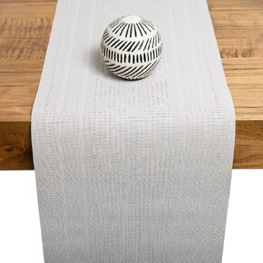 Table Runner for Dining Table - Woven Vinyl - Washable, Wipeable, Indoor or Outdoor Table Runners - 12 x 72 inches - by Museo (Blue)