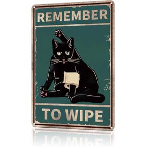 Azppan Funny Bathroom Decor Wall Art Cute Black Cat Metal Tin Sign Are You Pooping Restroom Decoration Vintage Signs Posters Gifts for Home Toilet 12X8 Inches