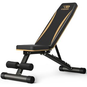 Adjustable Weight Bench - Heavy-Duty Foldable Workout Bench for Home Gym, 660 LBS Capacity, Incline & Decline, Multi-Position Strength Training Bench, Compact Storage