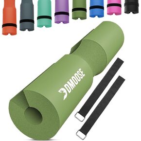 DMoose Fitness Barbell Pad - Hip Thrust Pad for Squats & Lunges - Relief Pressure from Neck, Shoulder & Lower Back - Non-Slip EVA Foam Squat Pad with Safety Straps - Gym Pad for Standard & Olympic Bar