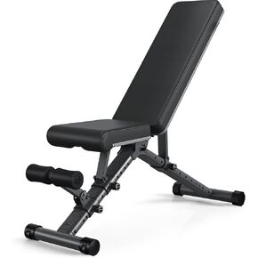 Foldable Weight Bench - Adjustable Bench for Full Body Workout, Fully Upright Backrest Design, Multi-Purpose Incline Decline Bench - 2024 Version Black