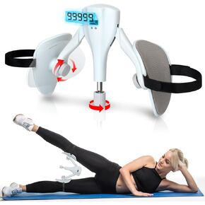Thigh Master Thigh Inner Exerciser - Kegel Exerciser, Pelvic Floor Muscle, Postpartum Rehabilitation Thigh Workout Equipment, Thigh Toner with 4 Straps for Home, Office, Travel, Gym Use