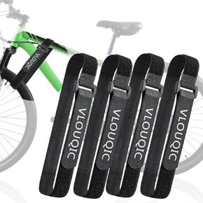 4 PCS Bike Rack Straps, Adjustable Bike Wheel Strap with Durability Hook Bike Car Rack Accessories for Transportation and Storage