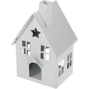 House Tea Light Holder Gothic Decor House Shape Candle Holder Rustic Candlestick Tea Light Stand Votive Candle Lantern for Home Farmhouse Dining Table Black Pillar Candle Holder