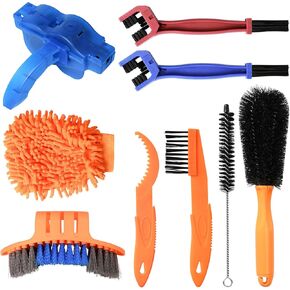 Bike Cleaning Tool Kit,9PCS Bicycle Chain Cleaning Brush for Mountain,Road,BMX Bike,Folding Bike