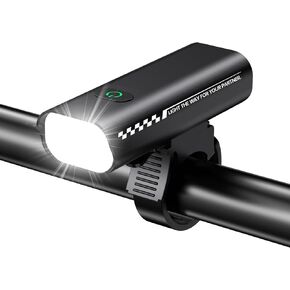 1200 Lumen Bike Lights Super Bright Bike Headlight, Aluminum Alloy Manufacturing and IPX6 Waterproof，4 Modes and USB C Charging, Bicycle Headlight for Night Riding - RH2600(Black)