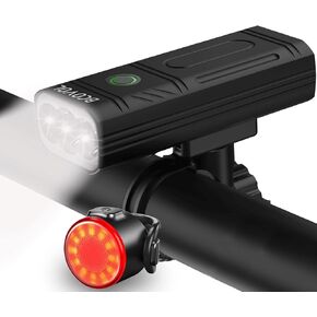 Bike Lights 6400 mAh USB C Rechargeable Bike Lights Set, Super Bright 3LED 3000LM Bicycle Light for Night Riding, Waterproof Bike Headlight and Tail Light Set Accessories for Road and MTB