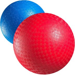 Red & Blue Kickball Set - (9 Inch) with Pump for Toddlers Kids & Adults - Indoor & Outdoor Gym Sports Toys - Fun Playground Balls for Kids Dodgeball, Four Square, PE, Games, Recess and More