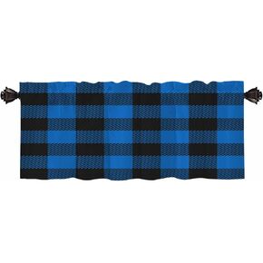 CAPSCEOLL Buffalo Check Valance Buffalo Plaid White and Black Bathroom Valance Rod Pocket Window Treatment 52"X18" Valance for Kitchen Living Room Bedroom