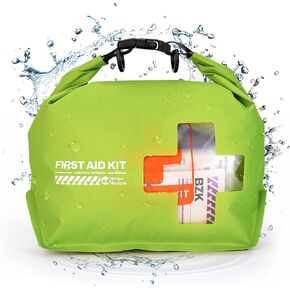 RHINO RESCUE Waterproof First Aid Kit, Lightweight Boat Dry Bag, Emergency Survival Supplies for Outdoor Kayak Floating Swimming & Camping FSA HSA Eligible (Red)