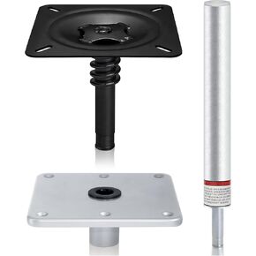 Boat Seat Pedestal Mount Package with Lock in 3/4" Boat Seat Pin Post & 7" x 7" Marine Boat Seat Base Pedestal Plate & Boat Seat Mount, Boat Seat Mount Kit for Boat Pontoon Boat Fishing Boat Bass Boat