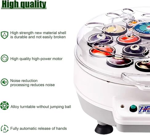 Automatic Pool Ball Polishing Cleaning Machine for 16/22 Balls, Electric Billiard Ball Cleaning Machine Billiards Cleaner Polisher 110V 180W in Saudi Arabia