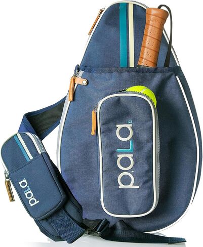 Navy Blue Padel and Pickleball Bag for Men and Women Tennis Padel Sling Bag Backpack - Great for Padel, Tennis, Racquet ball, Squash & Pickeball with fence hook. in Kuwait