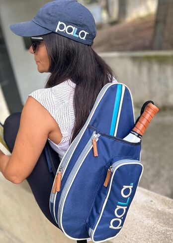 Navy Blue Padel and Pickleball Bag for Men and Women Tennis Padel Sling Bag Backpack - Great for Padel, Tennis, Racquet ball, Squash & Pickeball with fence hook. in Kuwait