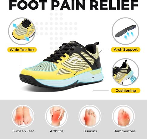 FitVille Extra Wide Pickleball Shoes for Men, All Court Tennis Sneakers Shoes with Arch Support in Kuwait