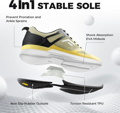 FitVille Extra Wide Pickleball Shoes for Men, All Court Tennis Sneakers Shoes with Arch Support in Kuwait