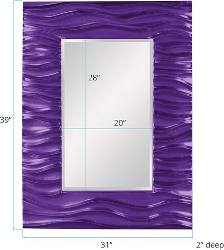 هوارد إليوت زينيث مرآة حائط معلقة مستطيلة، 31 × 39 بوصة، ورقة فضية لامعة in Kuwait