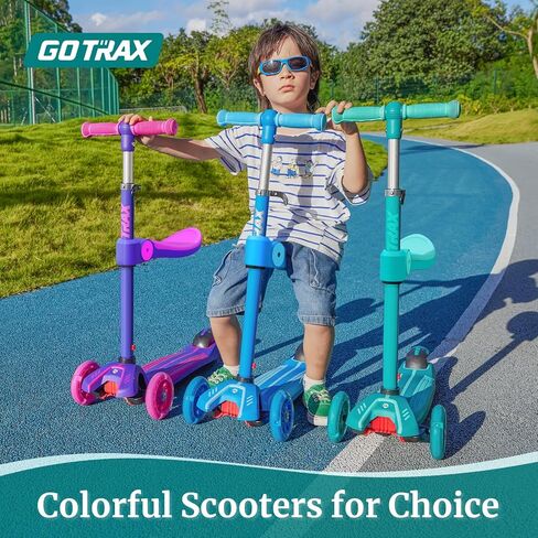 سكوتر Gotrax KS3 للأطفال، عجلات مضاءة LED، مقود ارتفاع قابل للتعديل ومقعد قابل للإزالة، سطح قابل للتوسيع ومضاد للانزلاق، سكوتر ثلاثي العجلات للأطفال من سن 2 إلى 8 سنوات وما يصل إلى 100 رطل in Kuwait