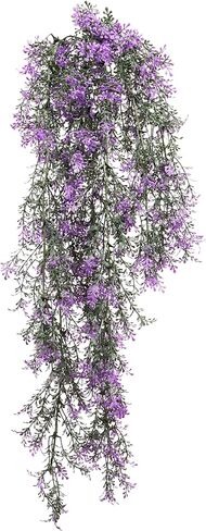 ECOOPTS 1 Pc Artificial Branches Fake Hanging Plants Artificial Hanging Greenery Plant Fake Leaves for Wall Home Garden Indoor and Outdoor Decoration (Green Light Purple) in Kuwait