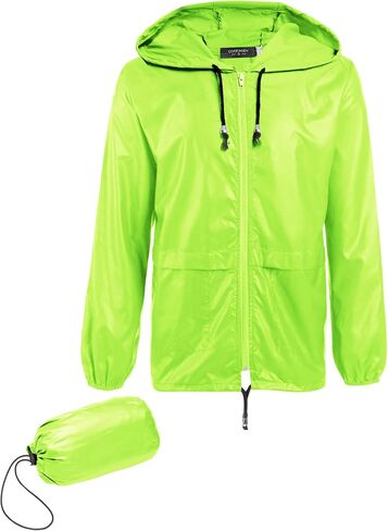 COOFANDY Mens Packable Rain Jacket Lightweight Waterproof Raincoat with Hood Outdoor Rain Gear Travel Hiking Cycling in Saudi Arabia