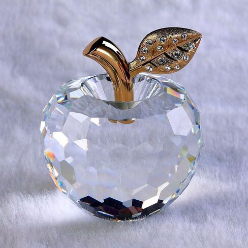 DOJOZ Crystal Apple Paperweight Craft Decoration Table top Ornament Statue Home Decor (Green) in Kuwait