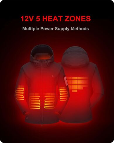 DEWBU Heated Jacket for Women with 12V Battery Pack Winter Outdoor Soft Shell Electric Heating Coat in Saudi Arabia