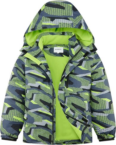 سترة تزلج شتوية مضادة للماء للأولاد، معطف ثلج دافئ مبطن بالصوف مع غطاء رأس قابل للفصل in Kuwait