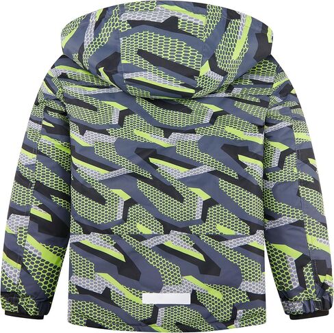 سترة تزلج شتوية مضادة للماء للأولاد، معطف ثلج دافئ مبطن بالصوف مع غطاء رأس قابل للفصل in Kuwait