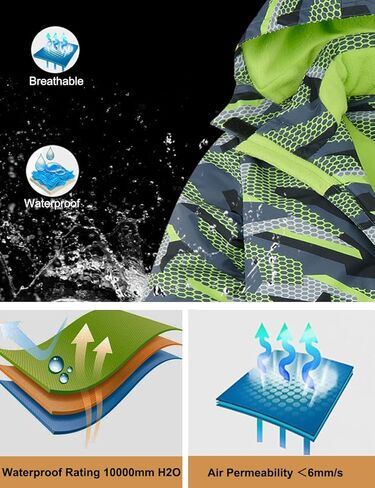 سترة تزلج شتوية مضادة للماء للأولاد، معطف ثلج دافئ مبطن بالصوف مع غطاء رأس قابل للفصل in Kuwait