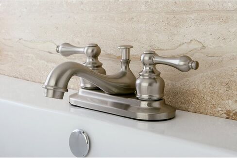 Kingston Brass KB605AL Restoration 4-Inch Centerset Lavatory Faucet with Metal lever handle, Oil Rubbed Bronze in Saudi Arabia